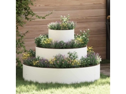 Vidaxl Vaso De Jardim Branco 90 X 90 X 20 Cm Aço Laminado A Frio