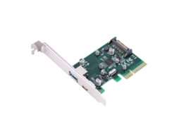 Placa De Expansão Adaptadora Pci-e 4x Express Para Usb 3.1 Com Portas Duas 15pin Type C+type A