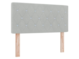 Cabeceira | Painel De Cama Led Com Cabeceira Cinzento-claro 100 Cm Poliéster