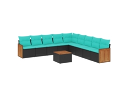 Conjunto de Sofá Jardim 3 Peças Almofadas Rattan Sintético MAISON EXCLUSIVE