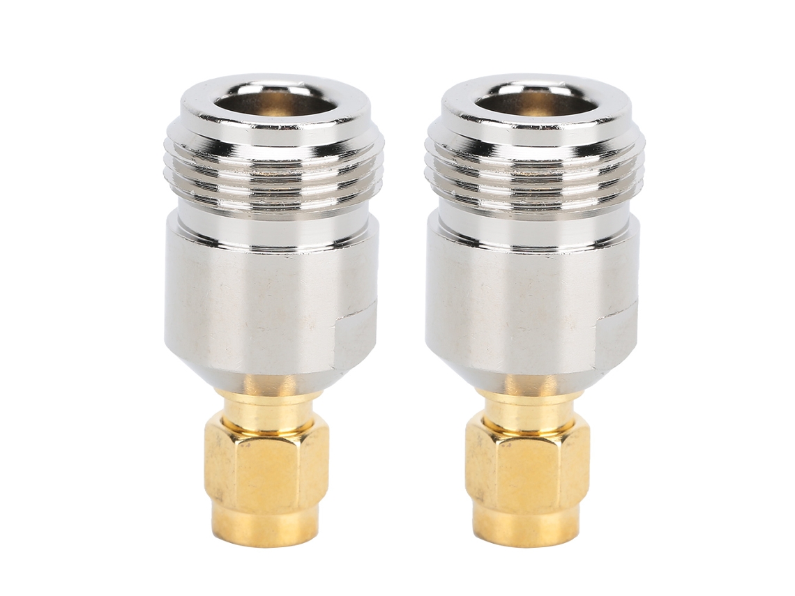 Kit de 2 adaptadores N fêmea para SMA macho, ouro, portátil CHABERLU