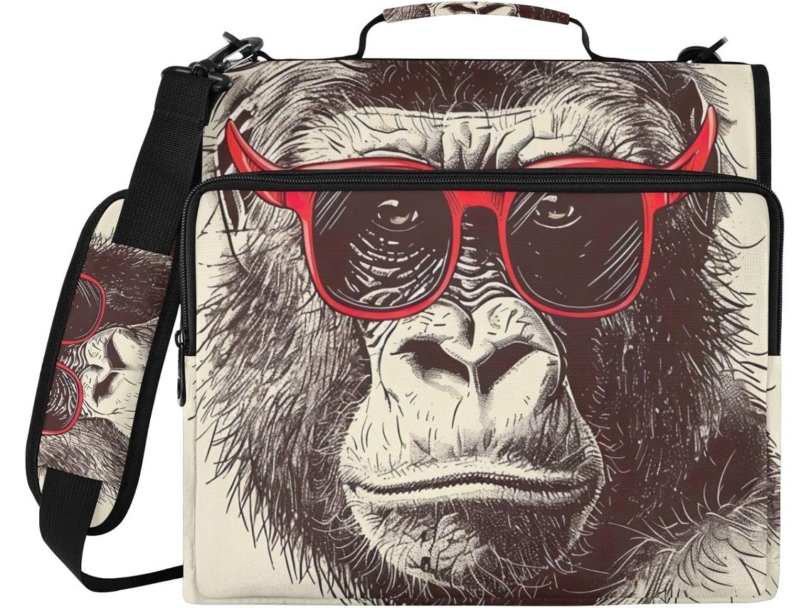 Funny Gorilla Bolsa Organizadora Resistente À Água Com Fecho De Zíper, Compartimento Laptop E Bolsos Documentos