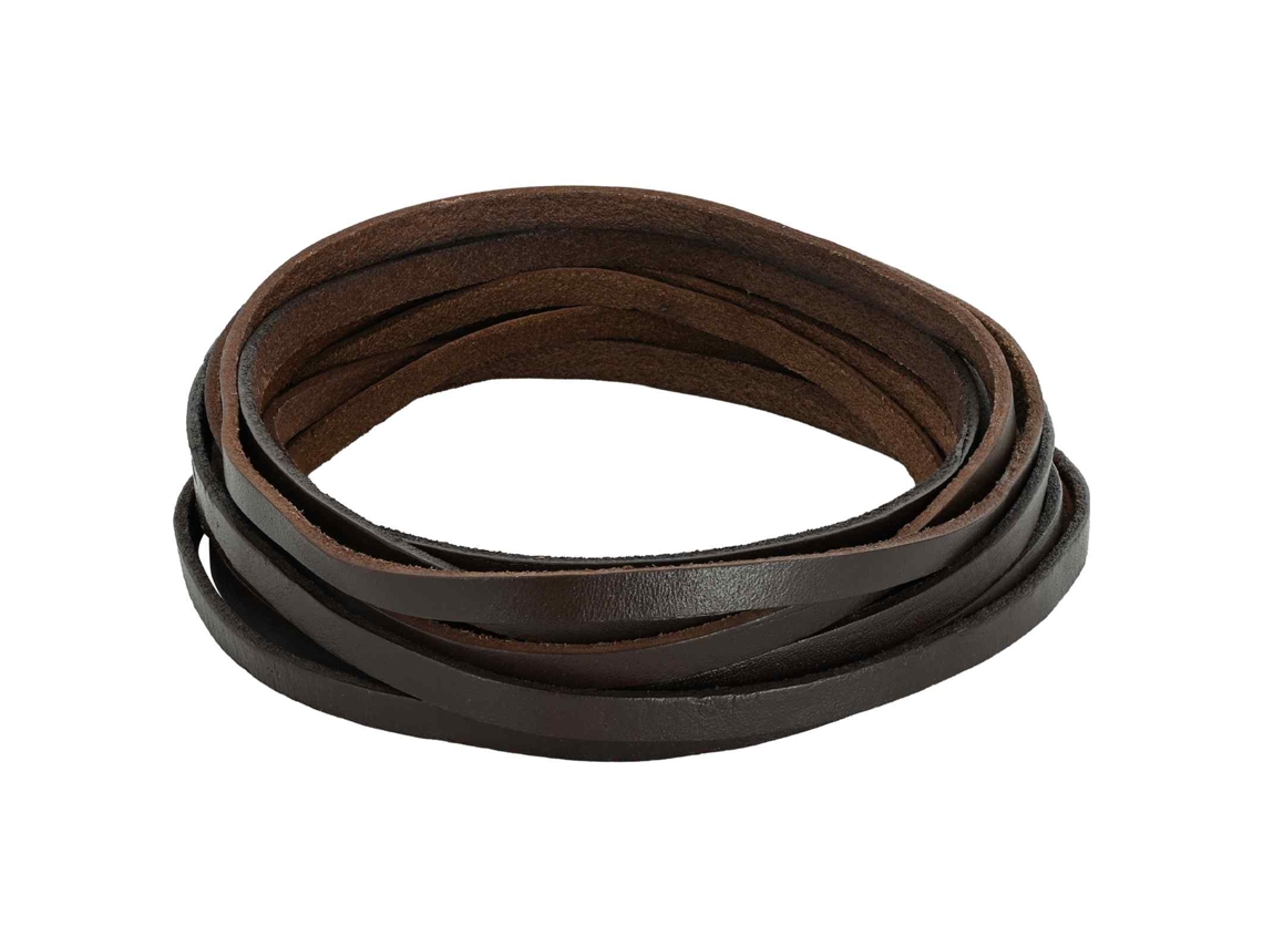 Vidaxl Pulseira De Couro 1 Marrom Escuro 500 X 0,5 Cm Couro