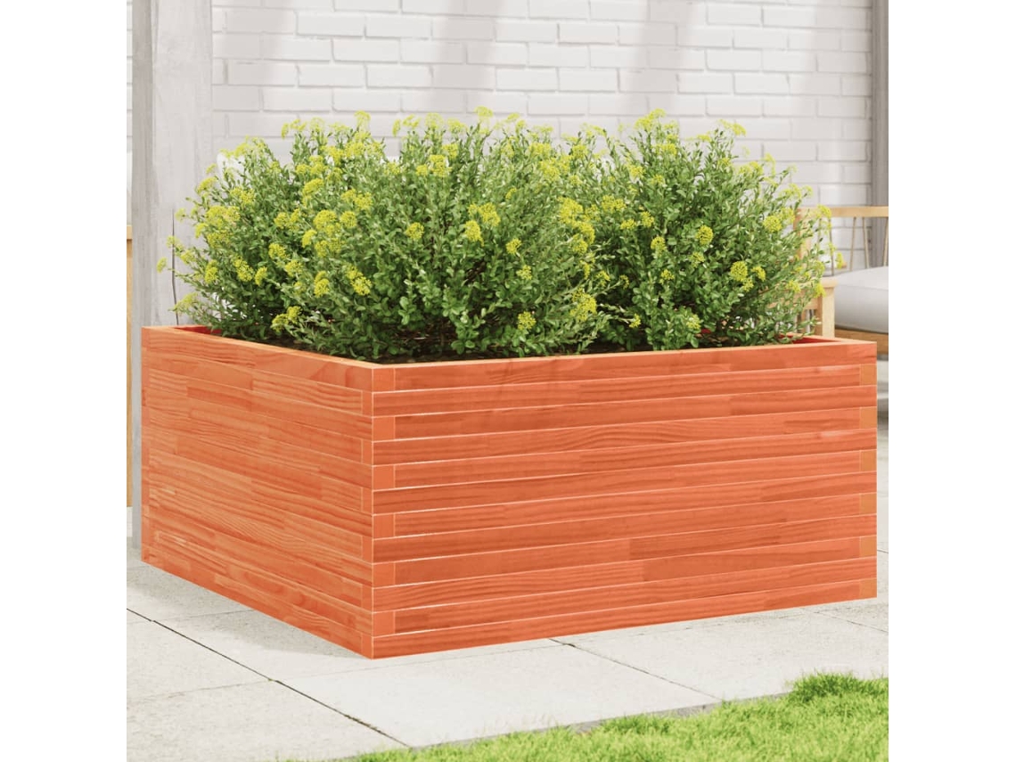 Vidaxl Vaso/floreira Jardim 100x100x46 Cm Pinho Maciço Castanho Mel