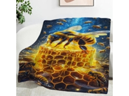 Manta Abelha Abstrata 220x240 Cm Multifuncional Macia e Aconchegante de Flanela para Cama Cobertor Cochilo no