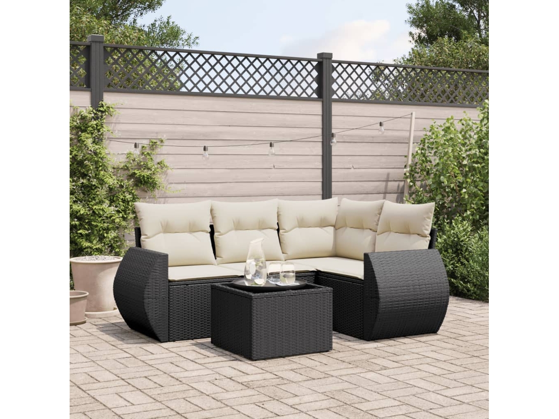 Conjunto de Sofás de Jardim HARLANV1 com Almofadões Madeira Abeto de Douglas
