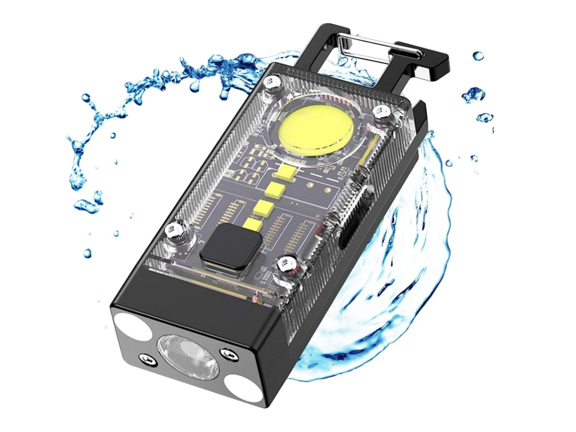 Lanterna Usb Para Chaveiro, Luz Led Para Chaveiro Recarregável, Lanterna Usb Com Abridor De Garrafas, Trava De Metal E Ímã À Prova D'água, B