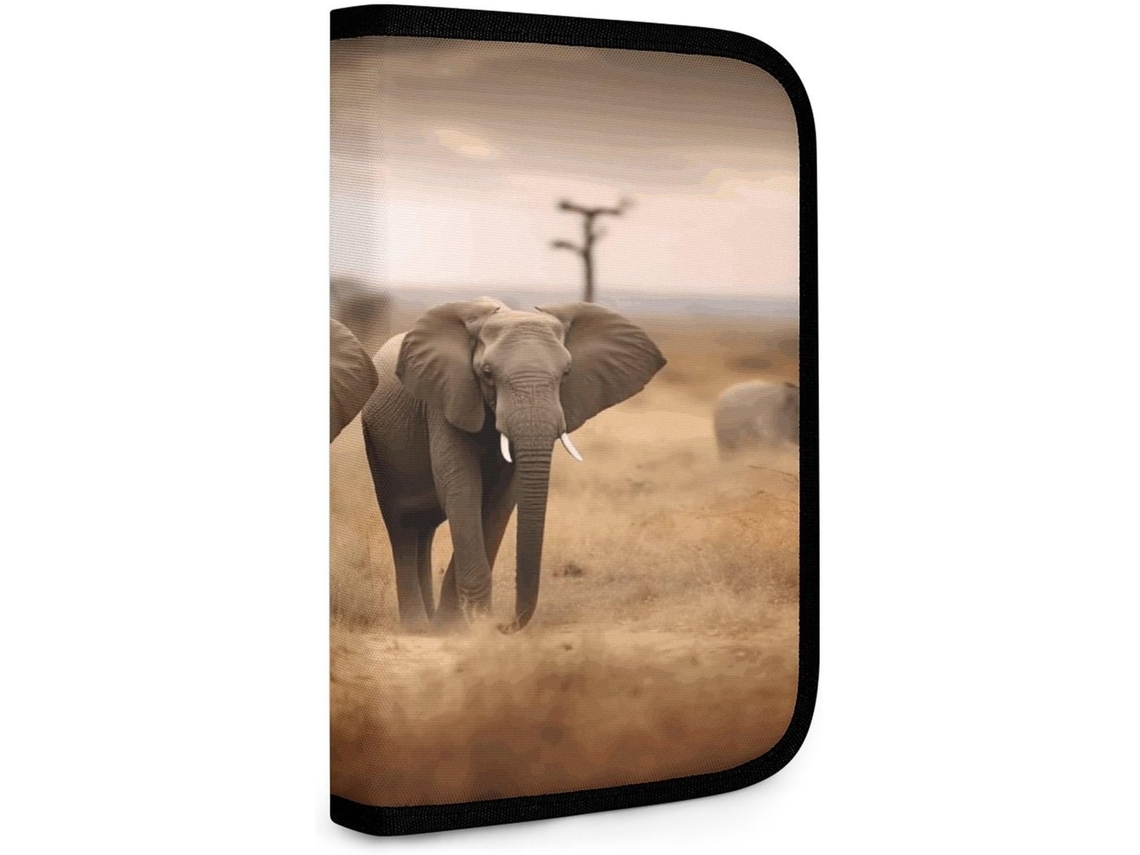 Bolsa Dobrável Para Ferramentas Com Estampa De Elefante, Ideal Para Armazenamento Compacto E Multiuso Possui Zíper É