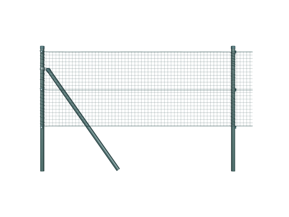 Conjunto 1 Poste De Cerca Vidaxl Verde Aço (100 X 0,8 M)