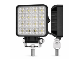 Farol De Trabalho Led Quadrado De Luz Branca Para Carro, Escavadora E Veículo Agrícola, 16 Leds