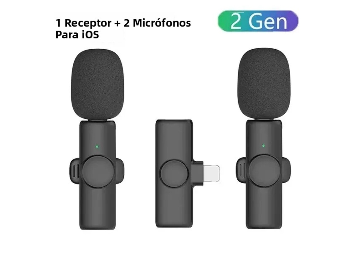 (ios 1 A 2) Mini Microfone De Lapela Sem Fio, Suporta Gravação De Áudio E Vídeo, Acompanha Um Clipe De Fixação.