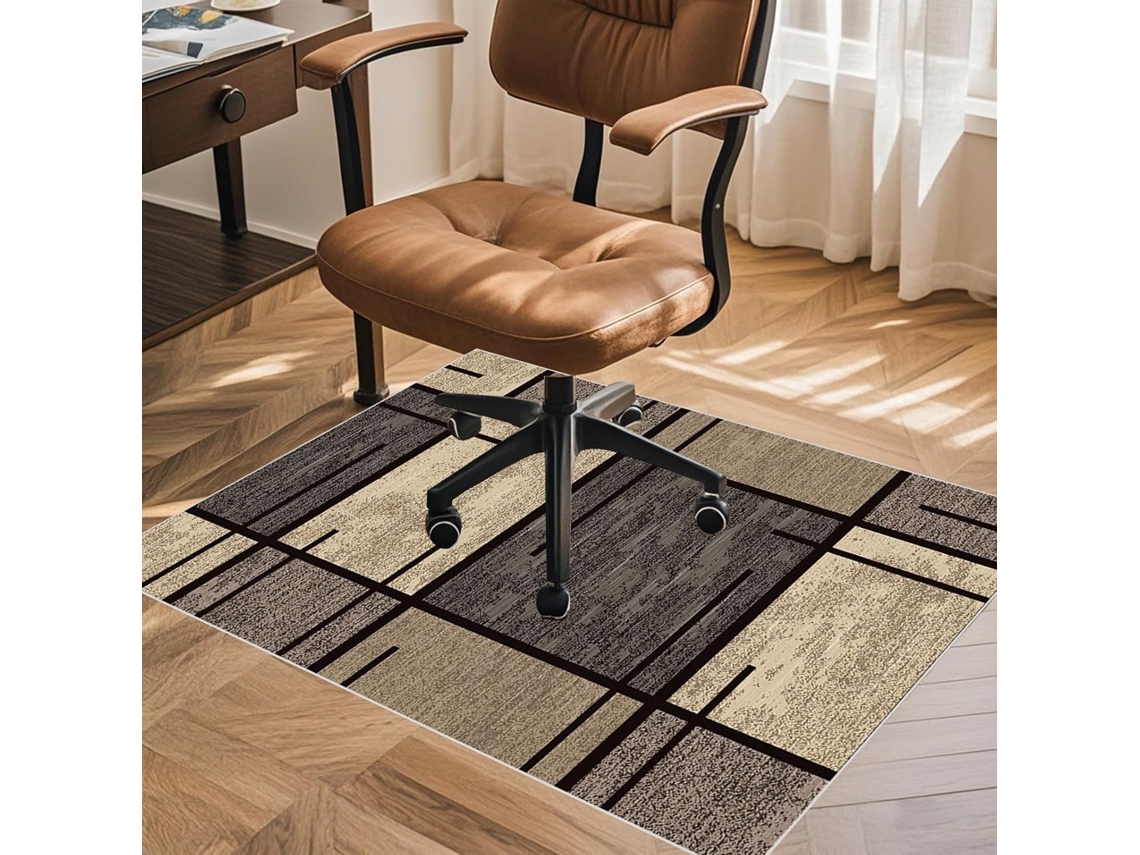 Tapete Cadeira Escritório Protetor Piso 70 X 100 Cm Tecido Madeira Parquet Laminado Cm,