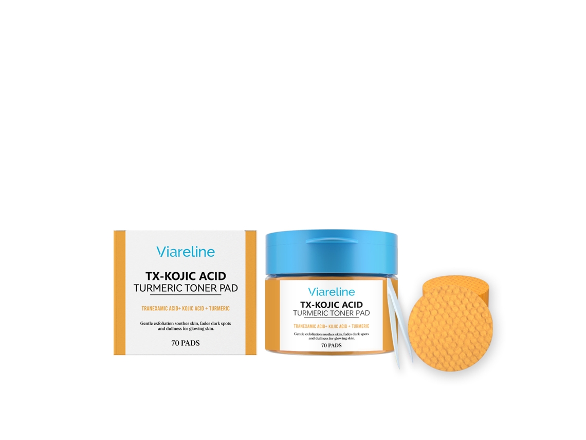 Discos de Algodão Exfoliantes LAXISCREED com Kojic e Cúrcuma para Cuidado da Pele