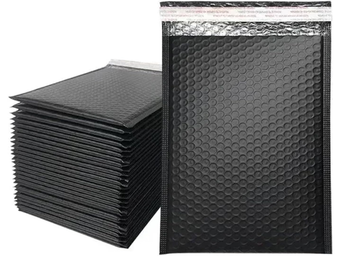 Envelopes de bolha autovedantes multicoloridos, vários tamanhos, 50 unidades (pretos, 13*15cm)