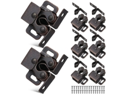 Conjunto De 8-fechos Duplos Com Rolos E Mola Reforçada Portas Armário Cozinha