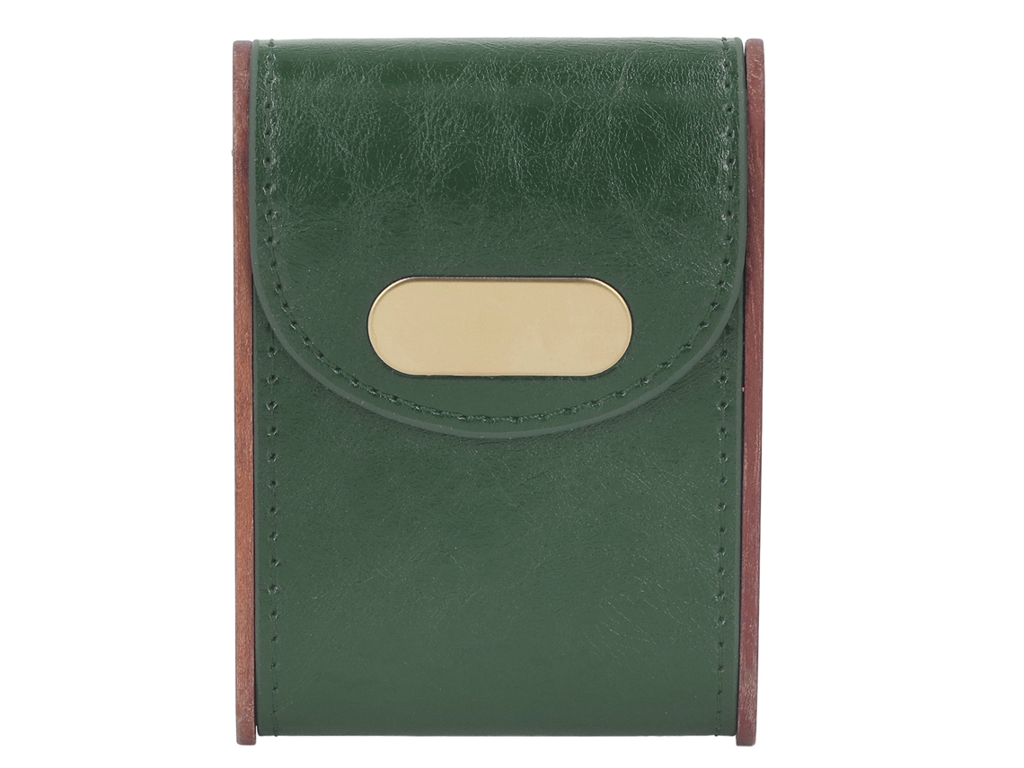 Estojo de Cigarros de Madeira com Capa Pu para 20 Cigarros Acessórios de Fumo Verde | S/MARCA