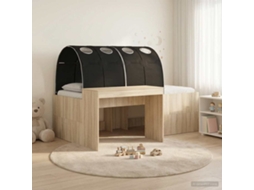 Vidaxl Cama Com Túnel Com Prateleira 3 Unid. Carvalho Sonoma E Preto