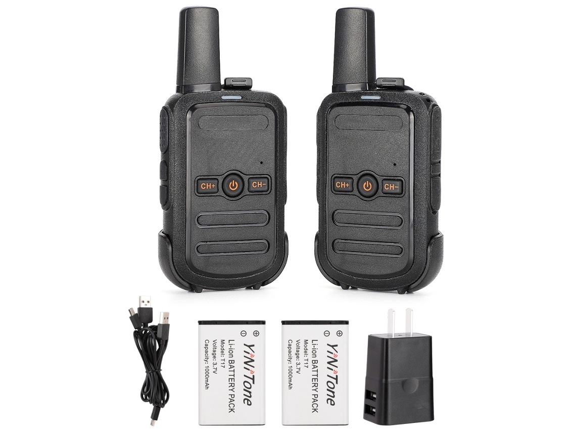 Aetheria 2pcs Rádio de Duas Vias Portátil Mini Walkie Talkie Transceptor Fm com Bateria de Lítio 1000mah