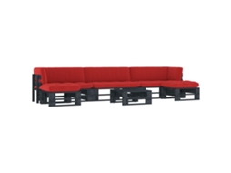 Pallet Lounge Set, Pallet Lounge Sets Vidaxl Preto Madeira De Pinho (n/a)