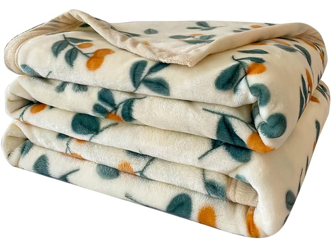 Manta de Inverno Fansu em Fleece com Estampa Nórdica Frutas Flanela Grossa Macia e Quente para Cama Infantil S