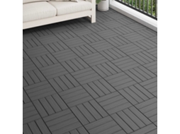 Vidaxl Telha De Deck Design 3d 11 Unid. Preto 30 X 30 Cm Wpc