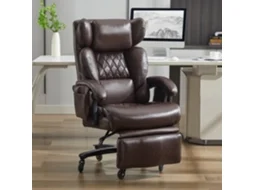 Cadeira Escritório Xxl Marrom, Massagem, Aquecimento, Apoio Pés, 150kg.-mhy