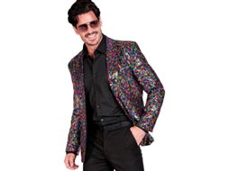 Fato de festa ou jaqueta multicolor e preta para homem