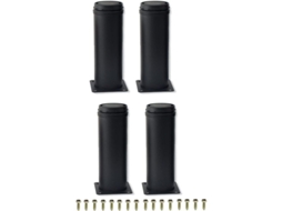 4 Peças De Pé De Móvel Ajustável De Aço Inoxidável Preto 15cm