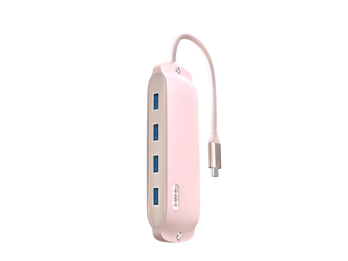 Usb Hub Tipo C Usb3.0 Splitter Para Notebook Onverter Pink Anchor Station