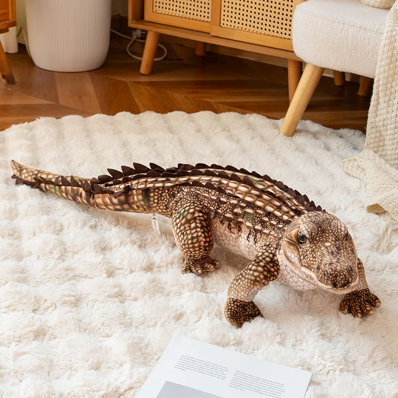 Almofada de Pelúcia Crocodilo Longo e Fofo MDUG (marrom, 68cm)