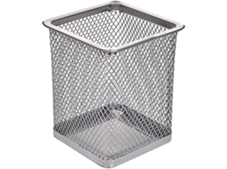 Porta-lápis de metal Suwiaklall em tecido, formato redondo/quadrado, para mesa, artigos de papelaria, organizador de escritório.