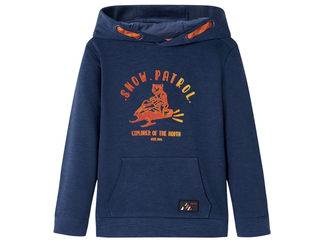 Sweatshirt Para Criança Com Capuz Azul-marinho Mesclado E Laranja 92