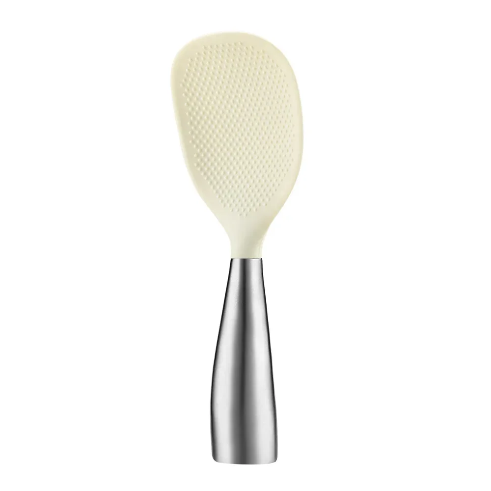 Colher de Arroz de Silicone , Resistente a Altas Temperaturas, Utensílio de Cozinha Durável. MDUG (branca)