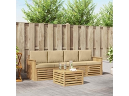 Vidaxl Conjunto De Sofás Para Exterior 5 Pcs Branco E Bege Poliéster