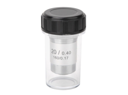 Objetiva acromática Allsteel 20x para microscópios biológicos com interface de 20,2 mm RMS