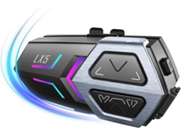 Fones de Ouvido Lx5 para Capacete de Motocicleta, para Até 10 Motociclistas, com Alcance de 2000 Mhz e Função Mãos livres. SFUSHOS