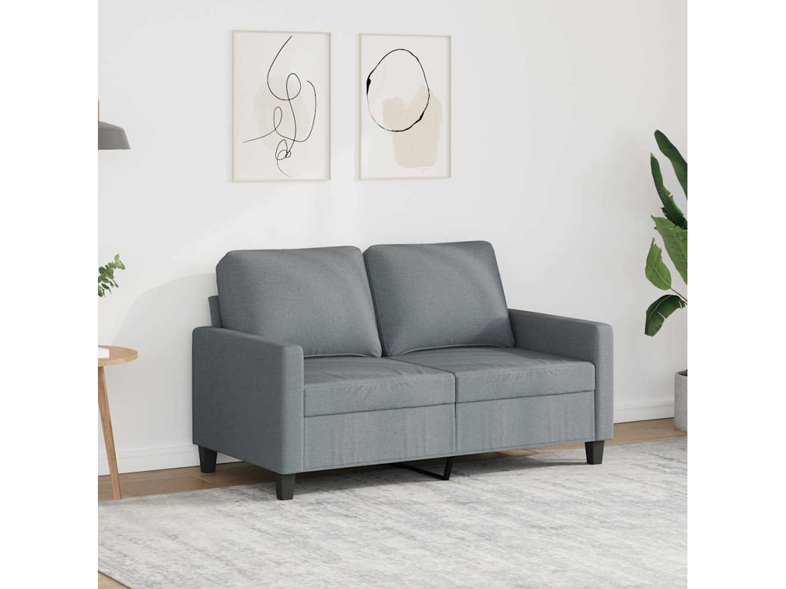 Vidaxl Sofá De 2 Lugares Em Tecido 120 Cm Cinzento-claro