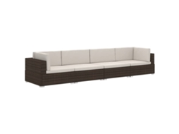 Sofa Set, Sofa Sets Vidaxl Marrom Rattan / Vime (n/a)