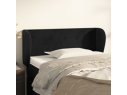 Vidaxl Cabeceira De Cama C/ Abas Veludo 103x23x78/88 Cm Preto