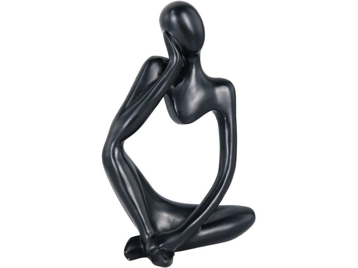 Ornamento De Escultura Mini Thinker Negro Para Sala De Estar Oficina Hogar (derecha)