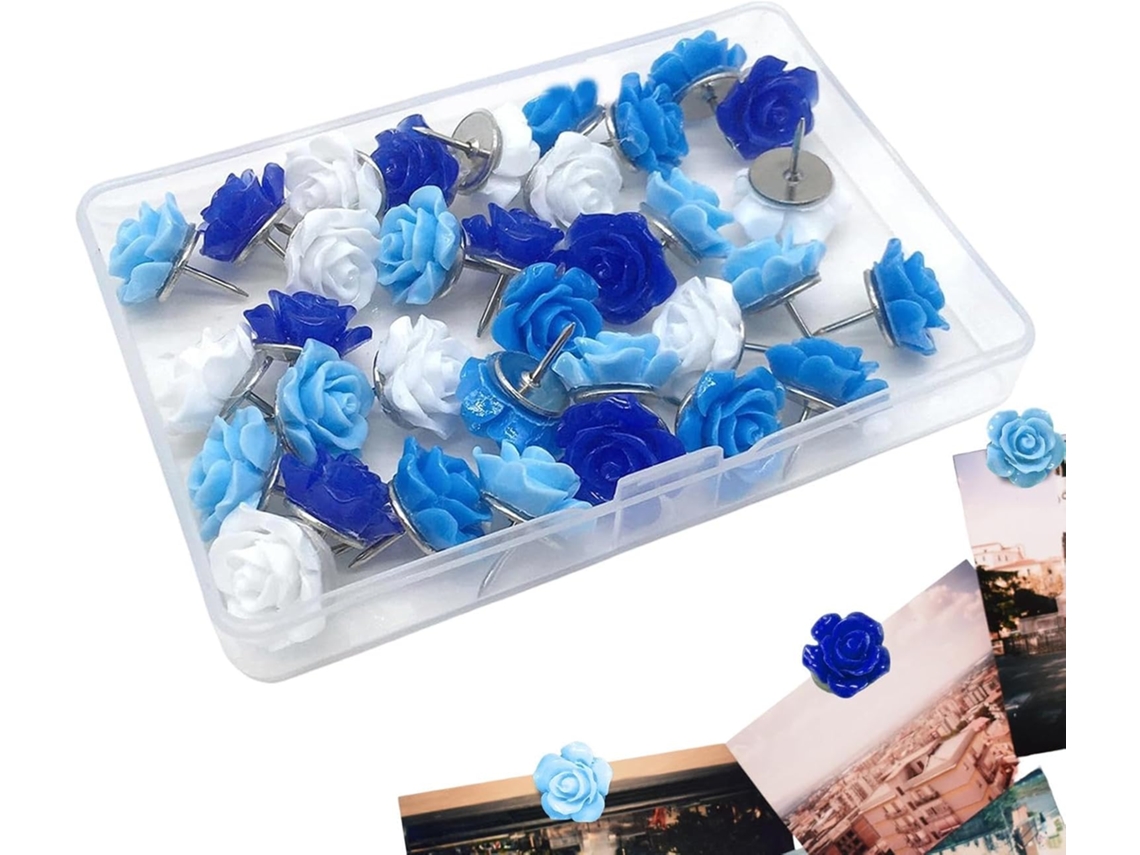 Tachinhas de parede genéricas, 30 peças decorativas com rosas, estéticas e