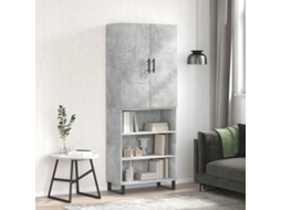 Vidaxl Armário Alto 69,5x34x180 Cm Derivados De Madeira Cinza Cimento