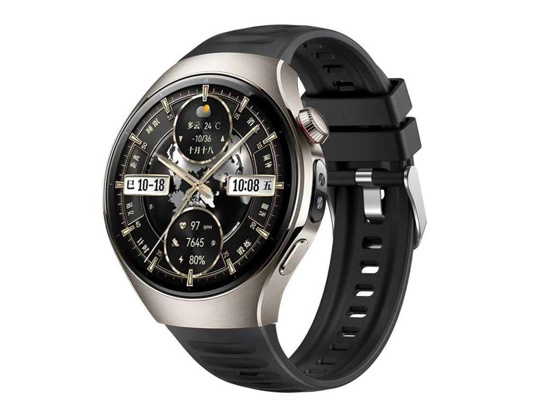 Bracelete para Huawei Watch 5 Silicone Corrugado com Fivela de Aço Prate Preta XIAOMOYU (46mm)