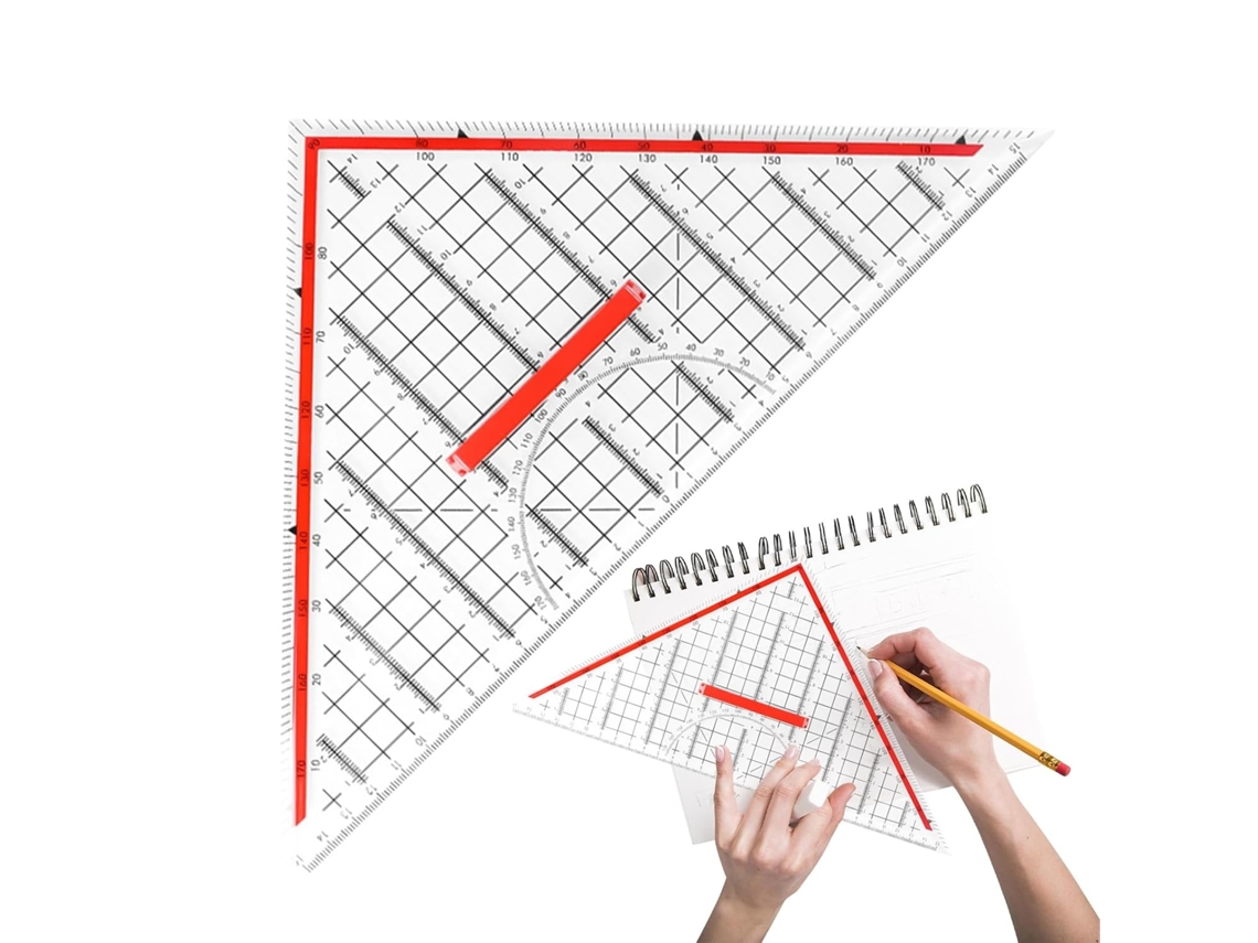 Lurelia Transferidor Transparente Alta Precisão 5 Cm 23 Cm Vermelho Para Desenho Técnico E Geometria