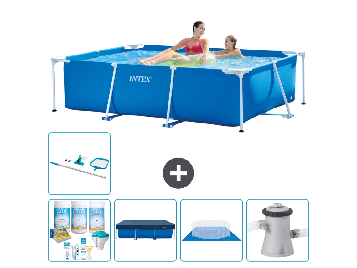 Intex Piscina Com Estrutura Retangular - 220x150x60 Cm - 6-peças S21105