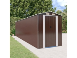 Vidaxl Abrigo De Jardim 192x772x223 Cm Aço Galvanizado Castanho-escuro