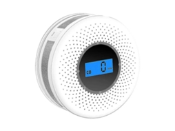 Lurelia Detector De Fumo E Co, Com Visor Lcd, Alarme Sonoro, Alimentado Por Bateria, Branco