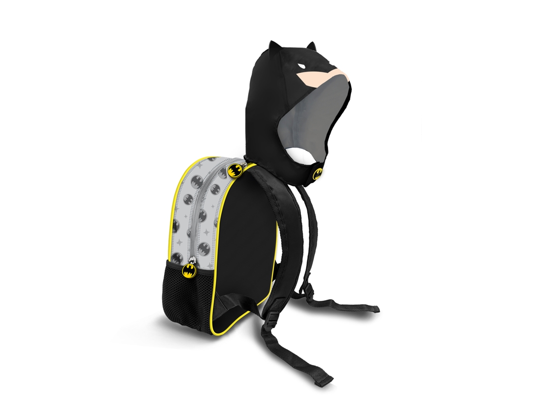Dc Comics Batman Chibi Mochila com Capuz Hood Cinza KARACTERMANIA