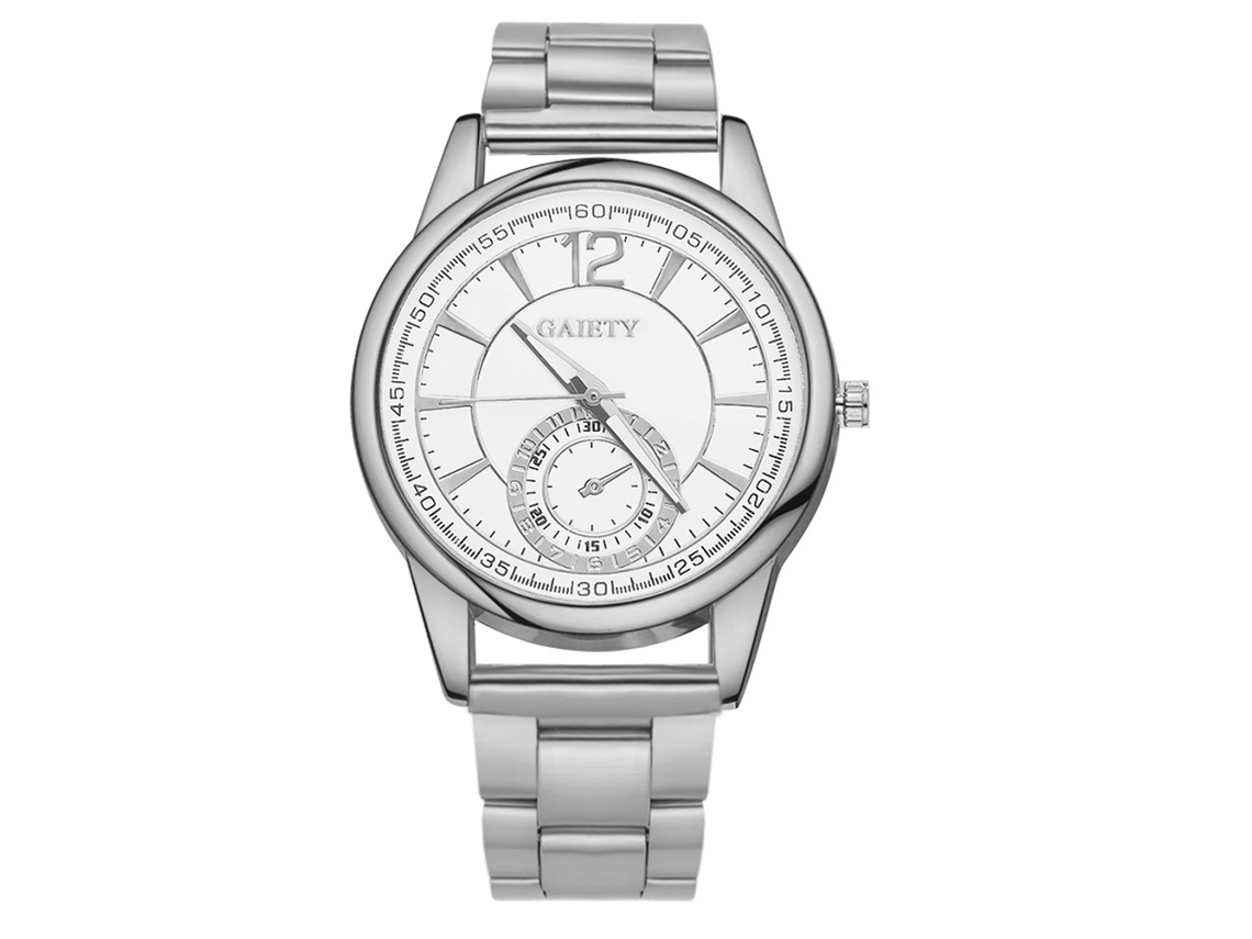 Reloj De Pulsera Para Hombre Gaiety De Aleación Lujo Noble Con Movimiento De Cuarzo Display Analógico (plata)