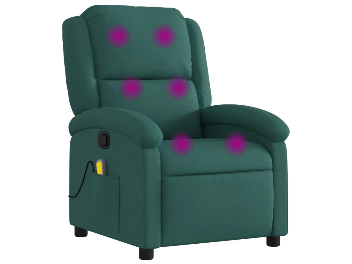 Massage Recliner Chair, Massage Recliner Chairs Vidaxl Verde Tecido